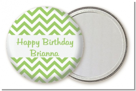 Chevron Sage Green - Personalized Birthday Party Pocket Mirror Favors