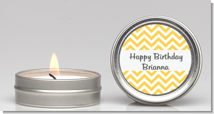 Chevron Yellow - Birthday Party Candle Favors