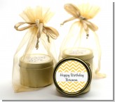 Chevron Yellow - Birthday Party Gold Tin Candle Favors