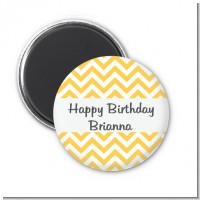 Chevron Yellow - Personalized Birthday Party Magnet Favors