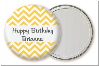 Chevron Yellow - Personalized Birthday Party Pocket Mirror Favors