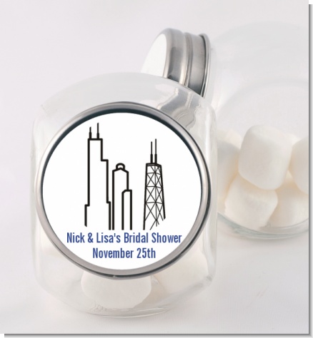 Chicago - Personalized Bridal Shower Candy Jar