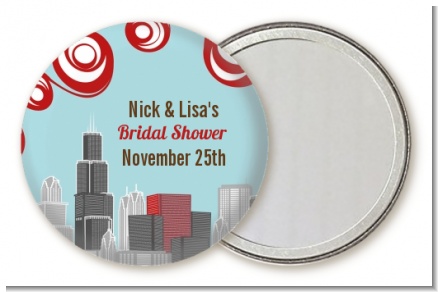Chicago Skyline - Personalized Bridal Shower Pocket Mirror Favors