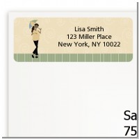 Mod Mom African American - Baby Shower Return Address Labels