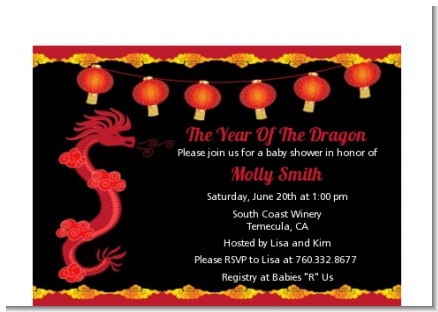 Chinese New Year Dragon - Baby Shower Petite Invitations