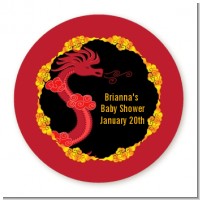 Chinese New Year Dragon - Round Personalized Baby Shower Sticker Labels