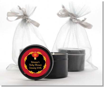 Chinese New Year Lantern - Baby Shower Black Candle Tin Favors