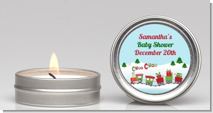 Choo Choo Train Christmas Wonderland - Baby Shower Candle Favors