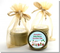Choo Choo Train Christmas Wonderland - Baby Shower Gold Tin Candle Favors
