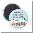 Choo Choo Train Christmas Wonderland - Personalized Baby Shower Magnet Favors thumbnail
