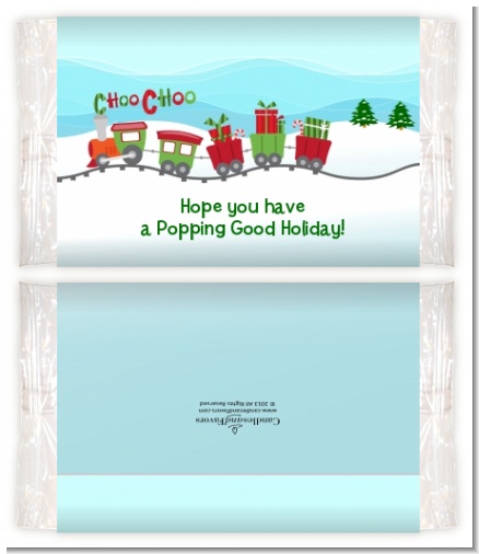 Choo Choo Train Christmas Wonderland - Personalized Popcorn Wrapper Christmas Favors