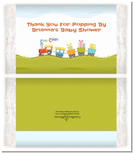 Choo Choo Train - Personalized Popcorn Wrapper Baby Shower Favors