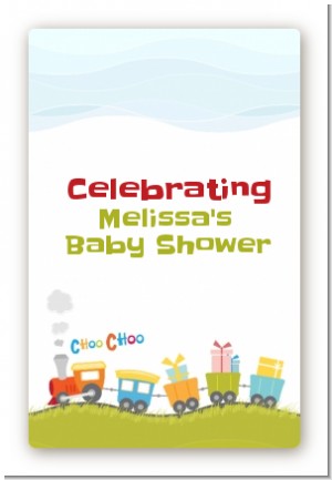 Choo Choo Train - Custom Large Rectangle Baby Shower Sticker/Labels
