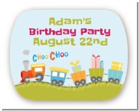 Choo Choo Train - Personalized Birthday Party Rounded Corner Stickers