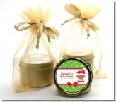 Christmas Baby African American - Baby Shower Gold Tin Candle Favors