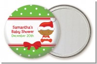 Christmas Baby African American - Personalized Baby Shower Pocket Mirror Favors