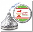 Christmas Baby Caucasian - Hershey Kiss Baby Shower Sticker Labels thumbnail