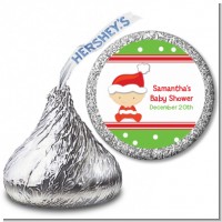 Christmas Baby Caucasian - Hershey Kiss Baby Shower Sticker Labels