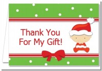 Christmas Baby Caucasian - Baby Shower Thank You Cards