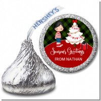 Christmas Boy - Hershey Kiss Christmas Sticker Labels