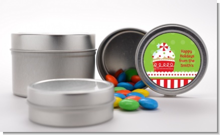 Christmas Cupcake - Custom Christmas Favor Tins