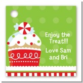Christmas Cupcake - Personalized Christmas Card Stock Favor Tags