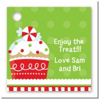 Christmas Cupcake - Personalized Christmas Card Stock Favor Tags