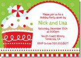 Christmas Cupcake - Christmas Invitations