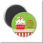 Christmas Cupcake - Personalized Christmas Magnet Favors