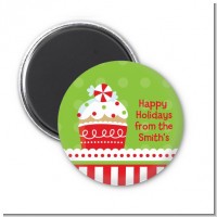 Christmas Cupcake - Personalized Christmas Magnet Favors
