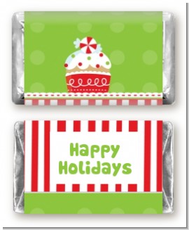 Christmas Cupcake - Personalized Christmas Mini Candy Bar Wrappers