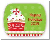 Christmas Cupcake - Personalized Christmas Rounded Corner Stickers