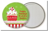 Christmas Cupcake - Personalized Christmas Pocket Mirror Favors