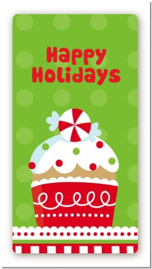 Christmas Cupcake - Custom Rectangle Christmas Sticker/Labels