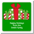 Christmas Gift Boxes - Square Personalized Christmas Sticker Labels thumbnail