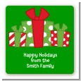 Christmas Gift Boxes - Square Personalized Christmas Sticker Labels thumbnail