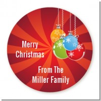 Christmas Ornaments - Round Personalized Christmas Sticker Labels