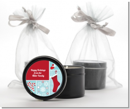 Christmas Spectacular - Christmas Black Candle Tin Favors