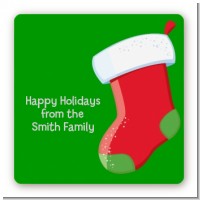 Christmas Stocking - Square Personalized Christmas Sticker Labels