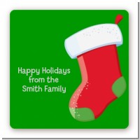 Christmas Stocking - Square Personalized Christmas Sticker Labels