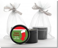 Christmas Stocking - Christmas Black Candle Tin Favors
