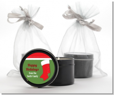 Christmas Stocking - Christmas Black Candle Tin Favors