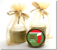 Christmas Stocking - Christmas Gold Tin Candle Favors