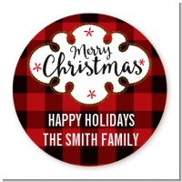Christmas Time - Round Personalized Christmas Sticker Labels