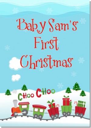 Choo Choo Train Christmas Wonderland - Personalized Baby Shower Wall Art
