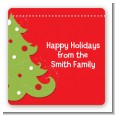Christmas Tree - Square Personalized Christmas Sticker Labels thumbnail