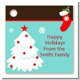 Christmas Tree and Stocking - Personalized Christmas Card Stock Favor Tags thumbnail