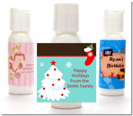 Christmas Tree and Stocking - Personalized Christmas Lotion Favors