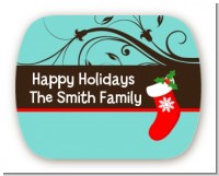 Christmas Tree and Stocking - Personalized Christmas Rounded Corner Stickers