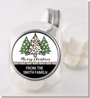 Christmas Tree Cheetah - Personalized Christmas Candy Jar